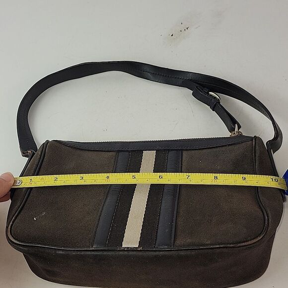 Bally Center Strip Suede Leather Women's  Shoulder Bag - Picture 9 of 13